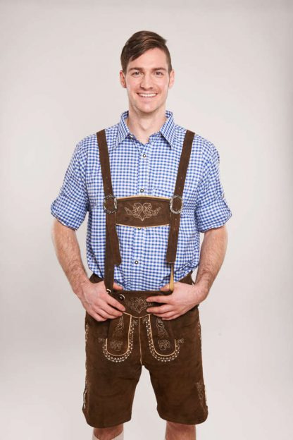 Lederhosen Braun Bestickt