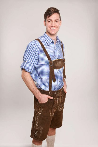 Lederhosen Braun Bestickt – Bild 2