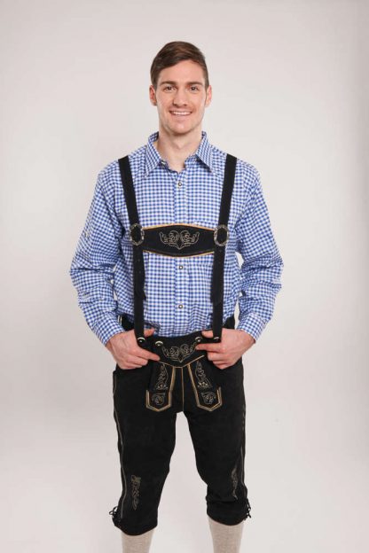 Lederhosen Schwarz Lang